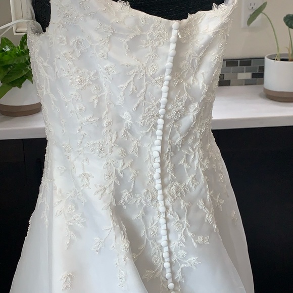 🚫SOLD🚫White Wedding Gown Sz 8 soft Organza Overlay - Picture 6 of 8